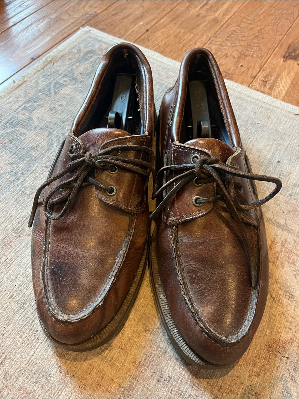 Sperry Brown Leather Moc Toe Boat Shoes
